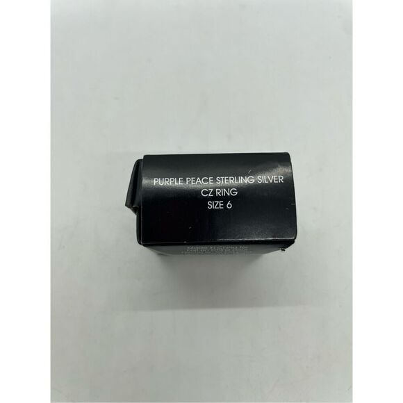 New Avon Purple Peace Sterling Silver CZ Ring Size 6  Collectors or Gift Idea - Picture 8 of 14